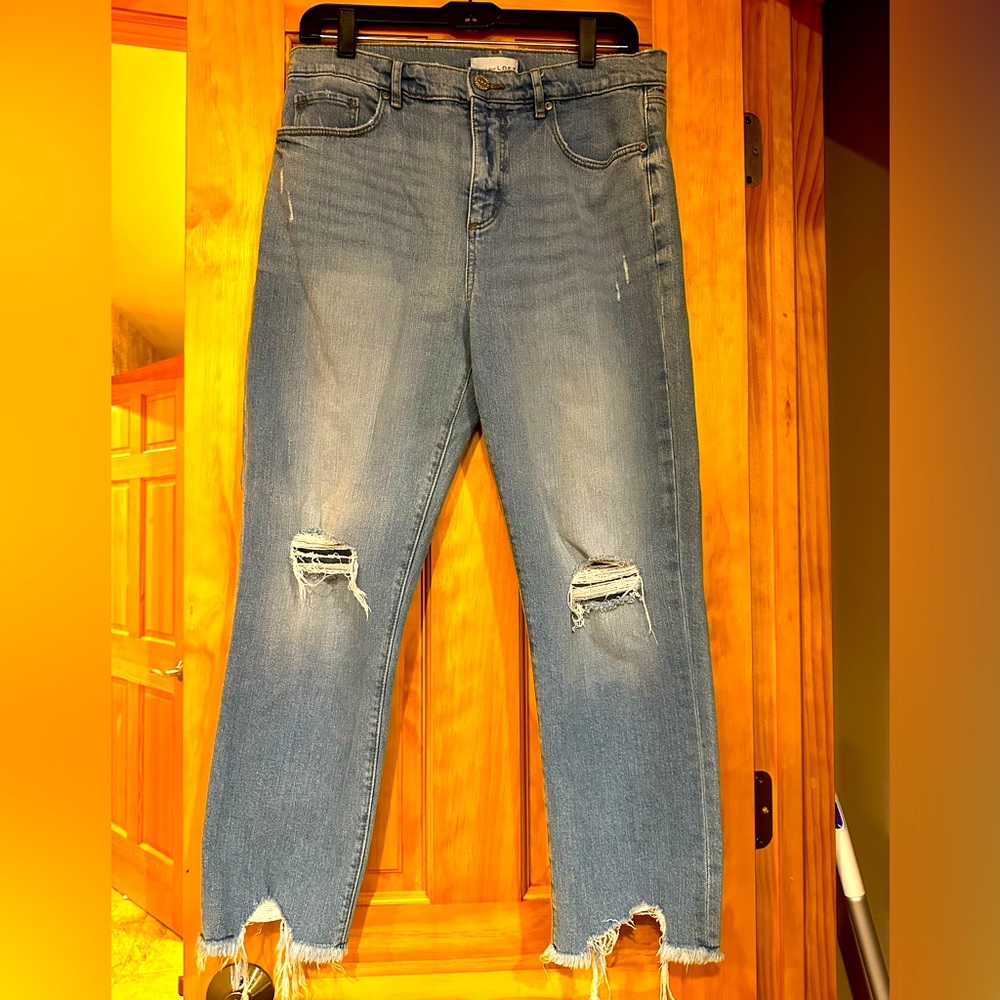 Loft High Waist Straight Crop Jeans